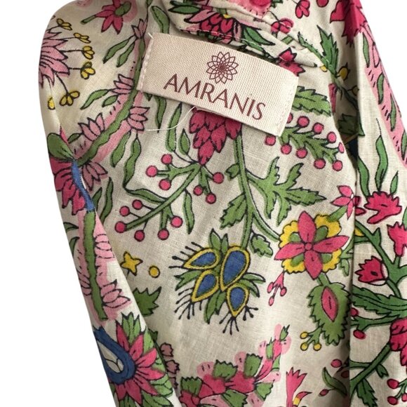 AMRANIS Botanical Print Caftan Robe One Size - Picture 8 of 9